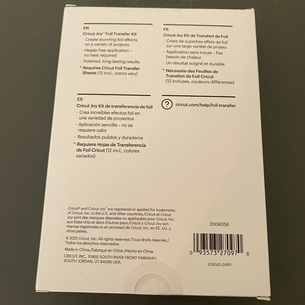 Cricut foil transfer kit for Joy